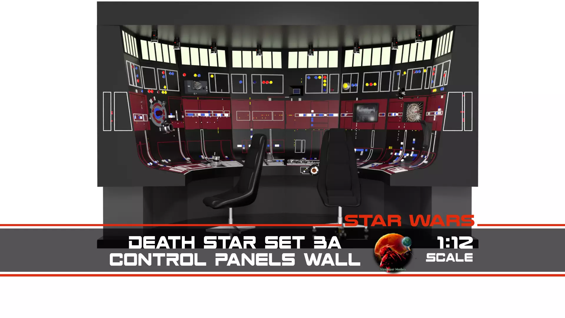 Set 3a - Control Panels Wall 1-12 scale Blackseries 3D print model_0