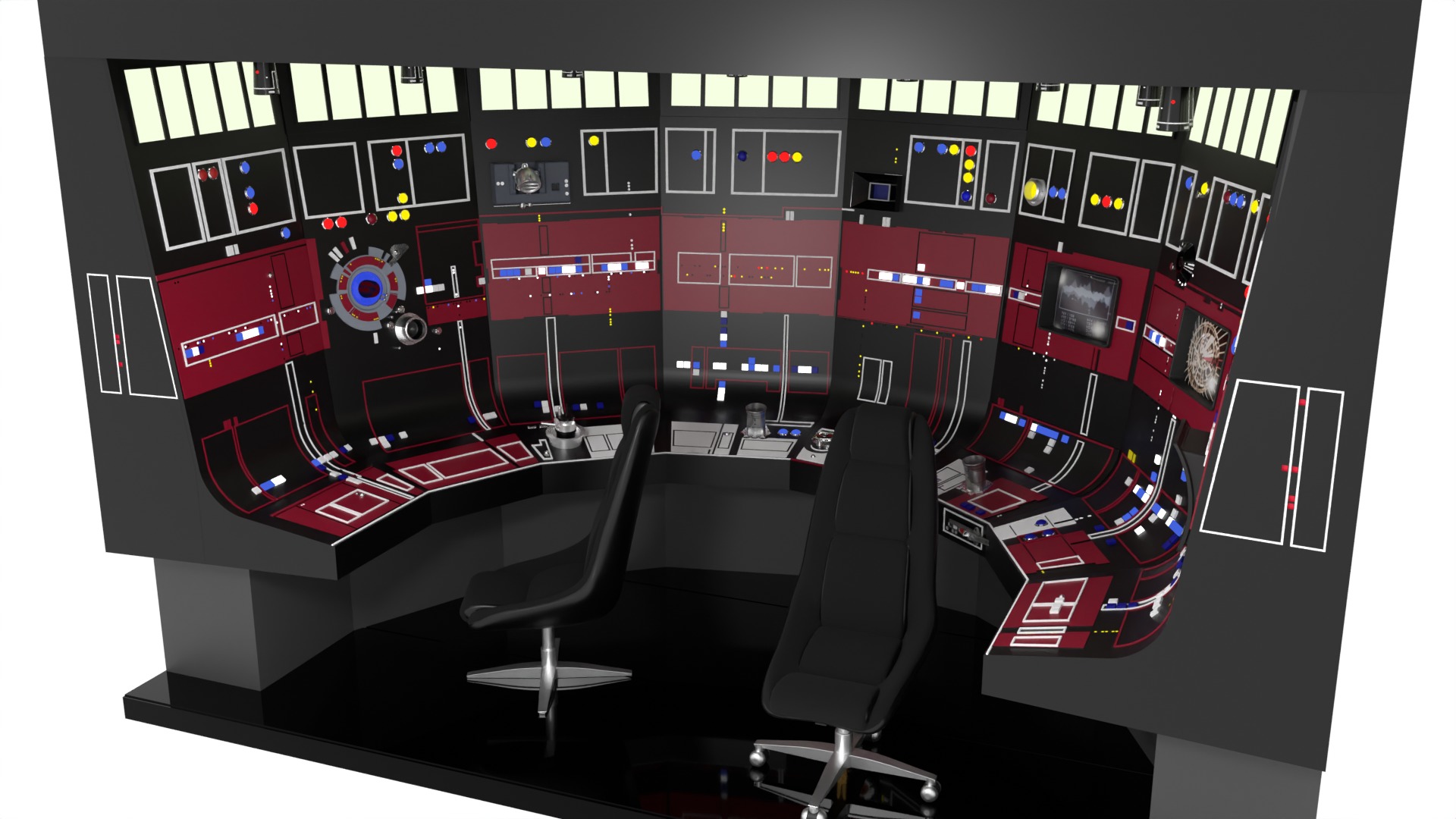 Set 3a - Control Panels Wall 1-12 scale Blackseries 3D print model_4