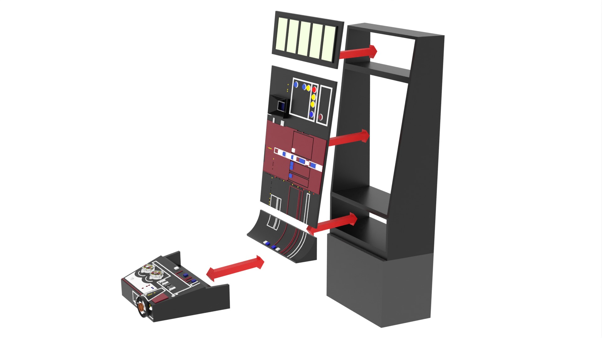 Set 3a - Control Panels Wall 1-12 scale Blackseries 3D print model_43