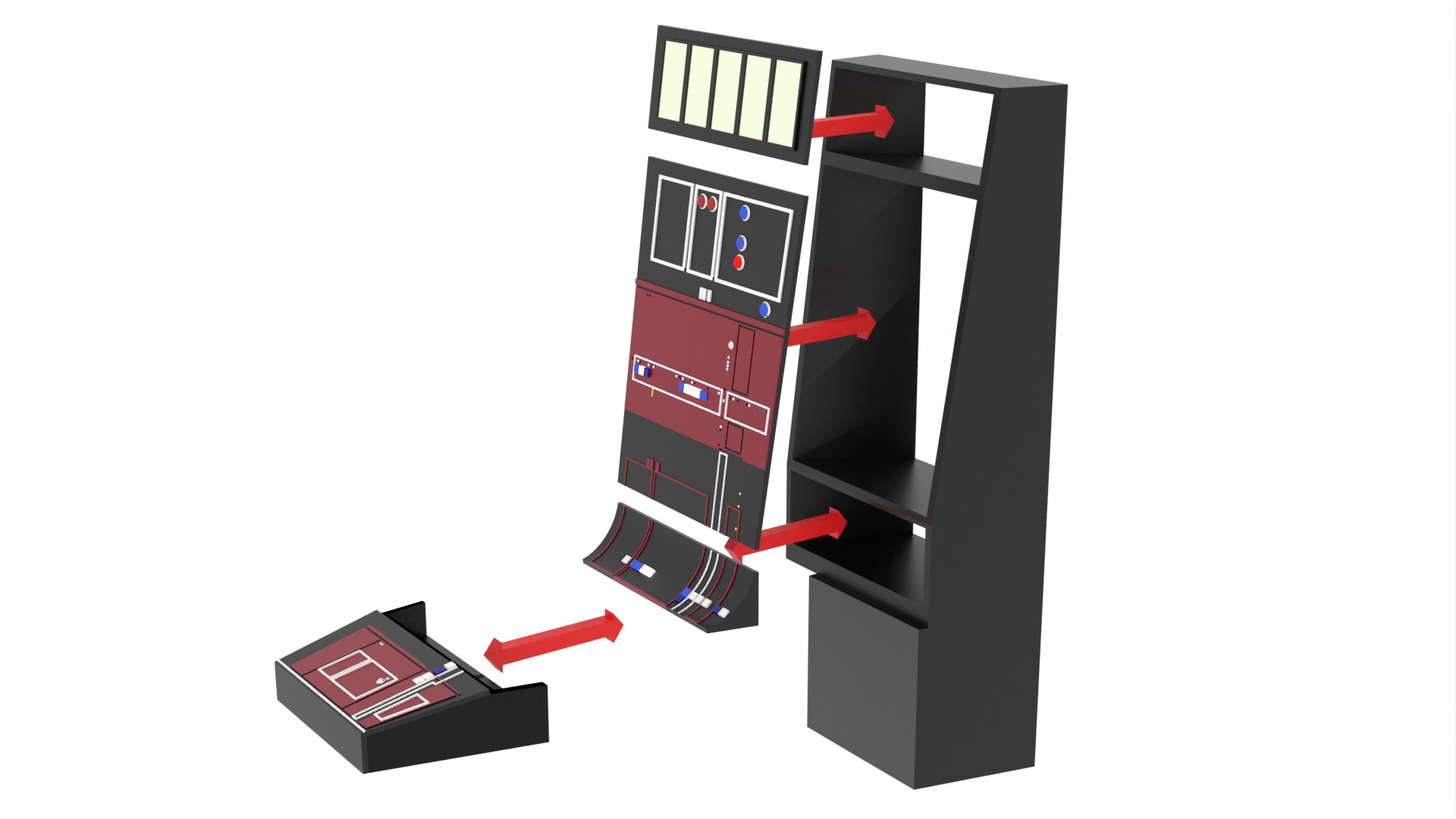 Set 3a - Control Panels Wall 1-12 scale Blackseries 3D print model_63