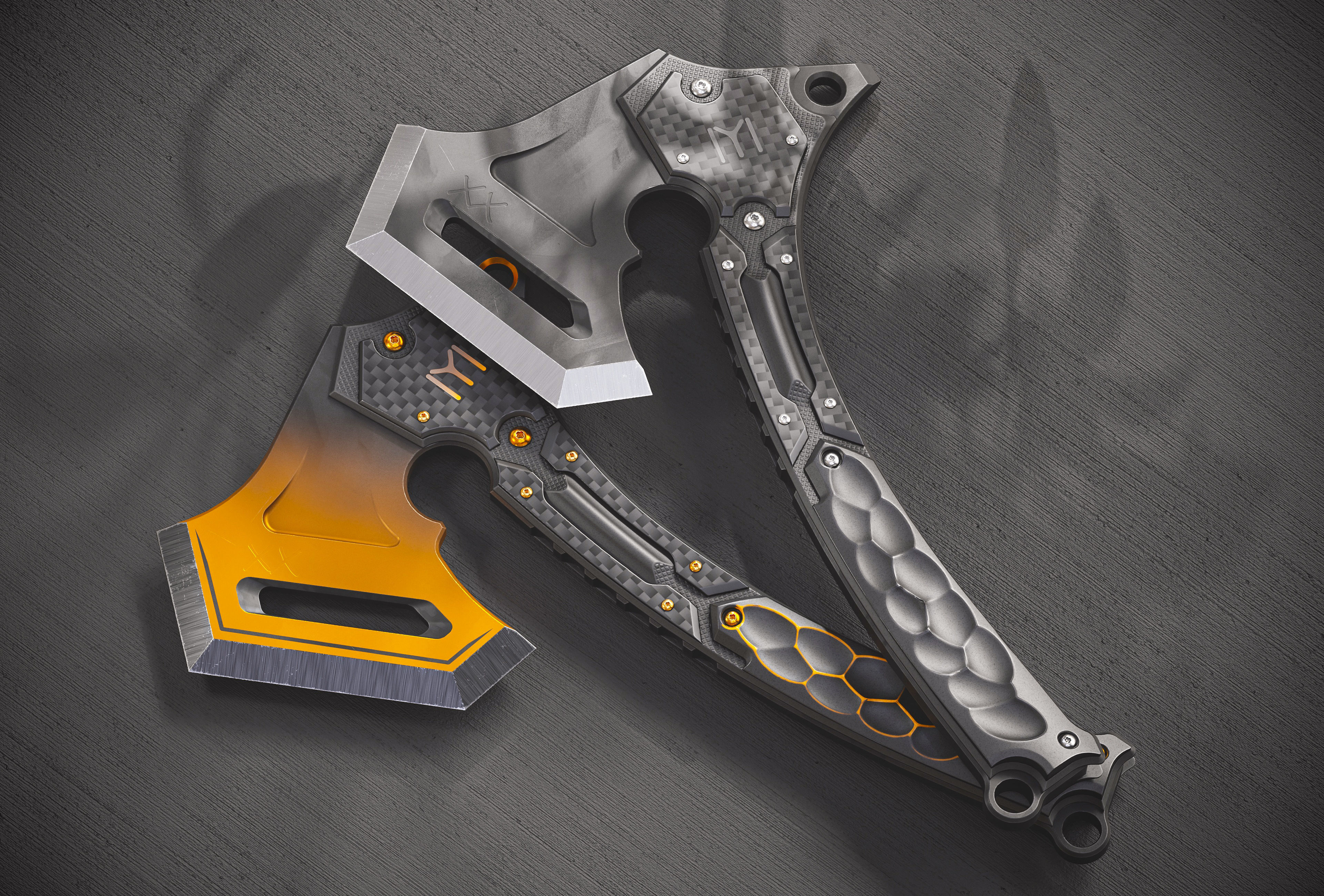 Modern Axe XX PBR Low-poly 3D model_9