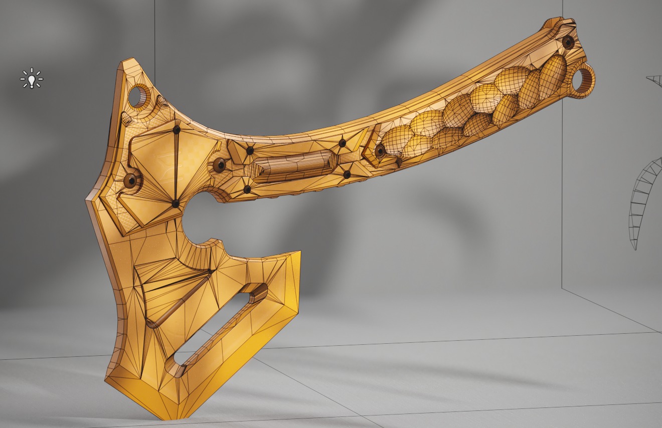 Modern Axe XX PBR Low-poly 3D model_12