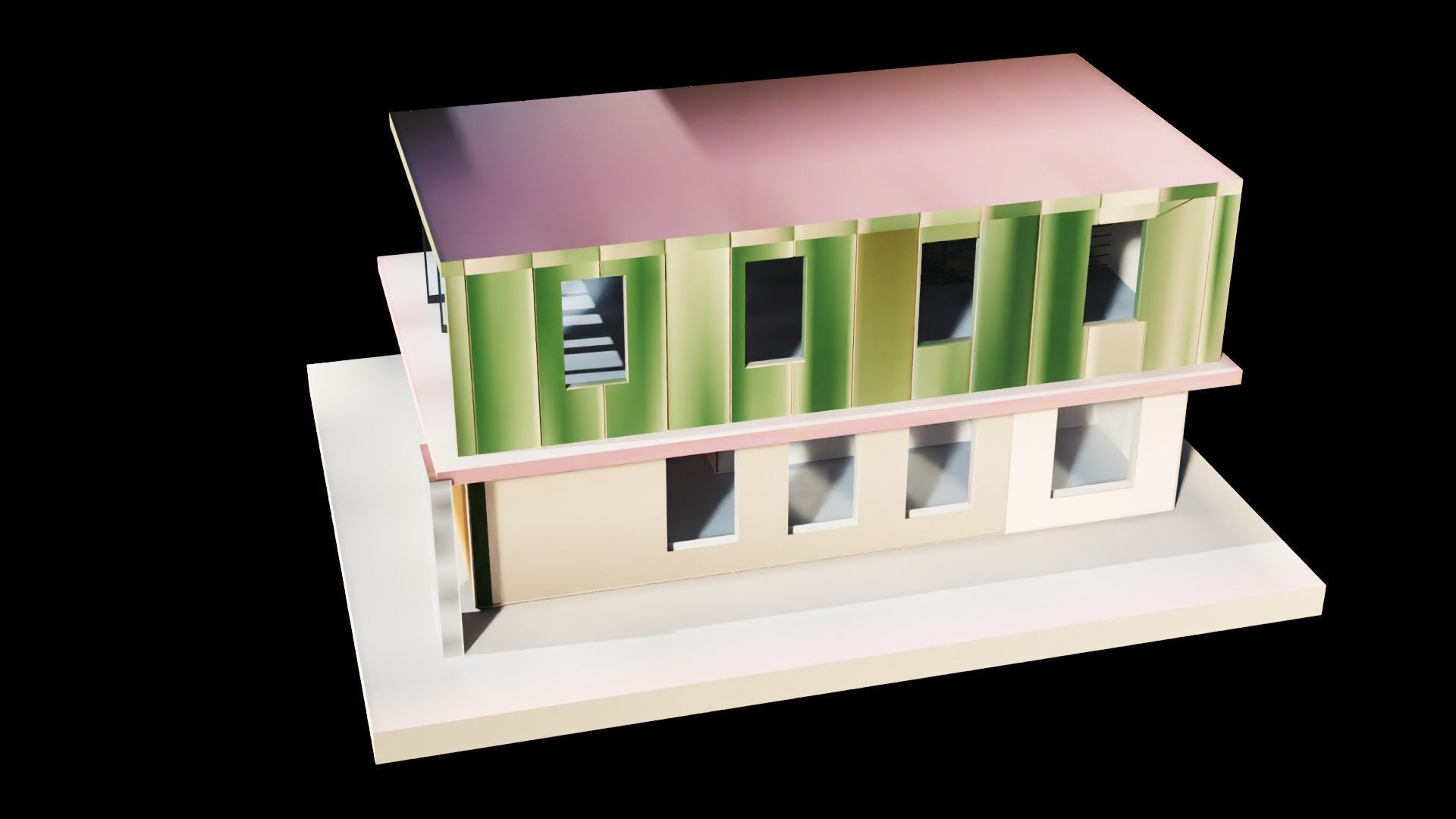 Modern Hotel Building 3D Model Low-poly 3D model_8