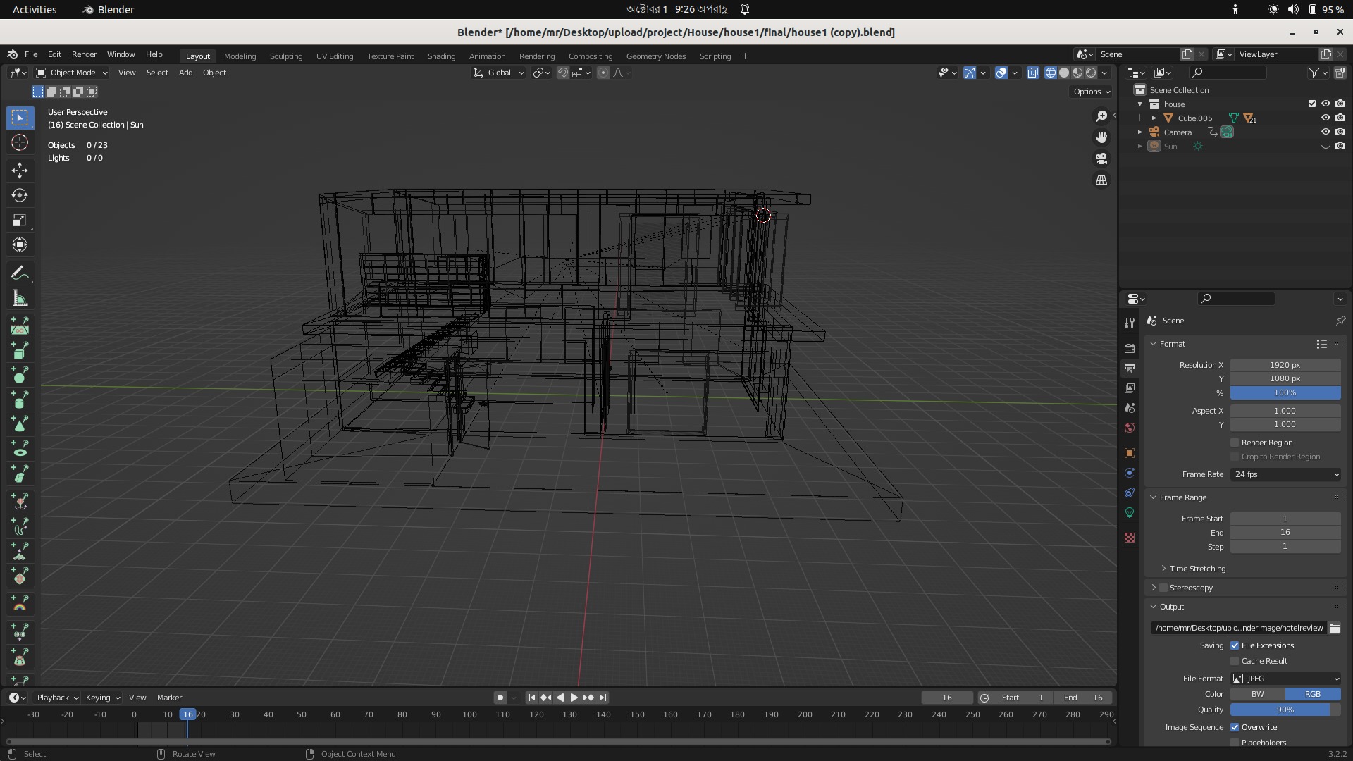 Modern Hotel Building 3D Model Low-poly 3D model_3
