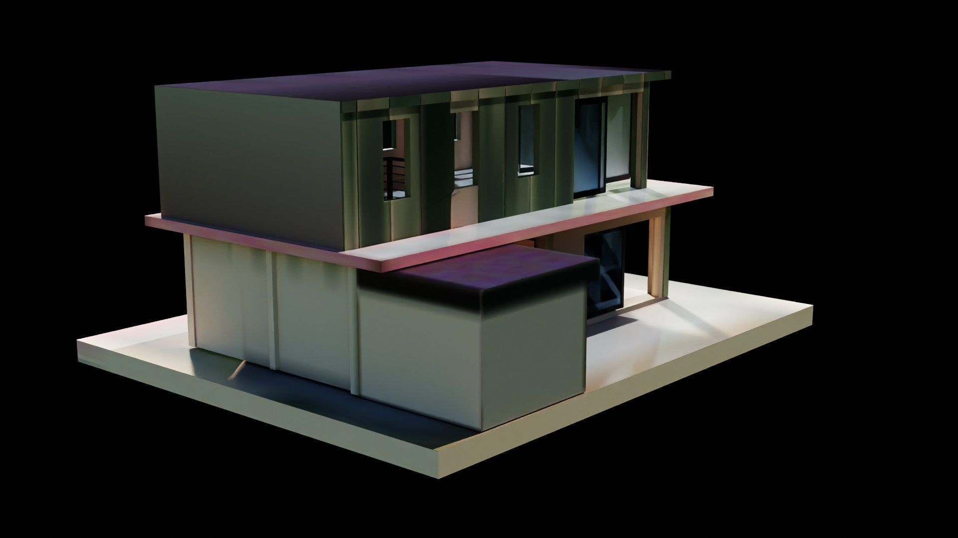 Modern Hotel Building 3D Model Low-poly 3D model_9