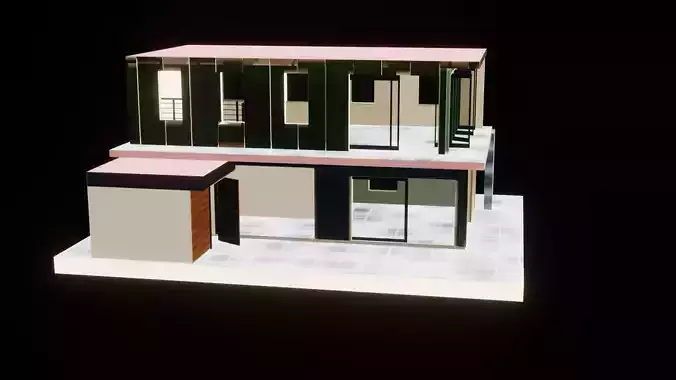 Modern Hotel Building 3D Model