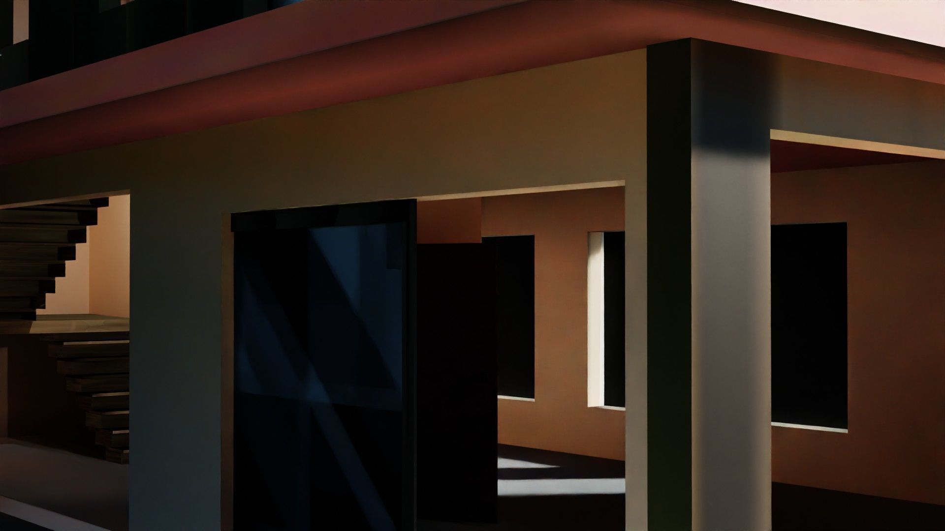 Modern Hotel Building 3D Model Low-poly 3D model_17