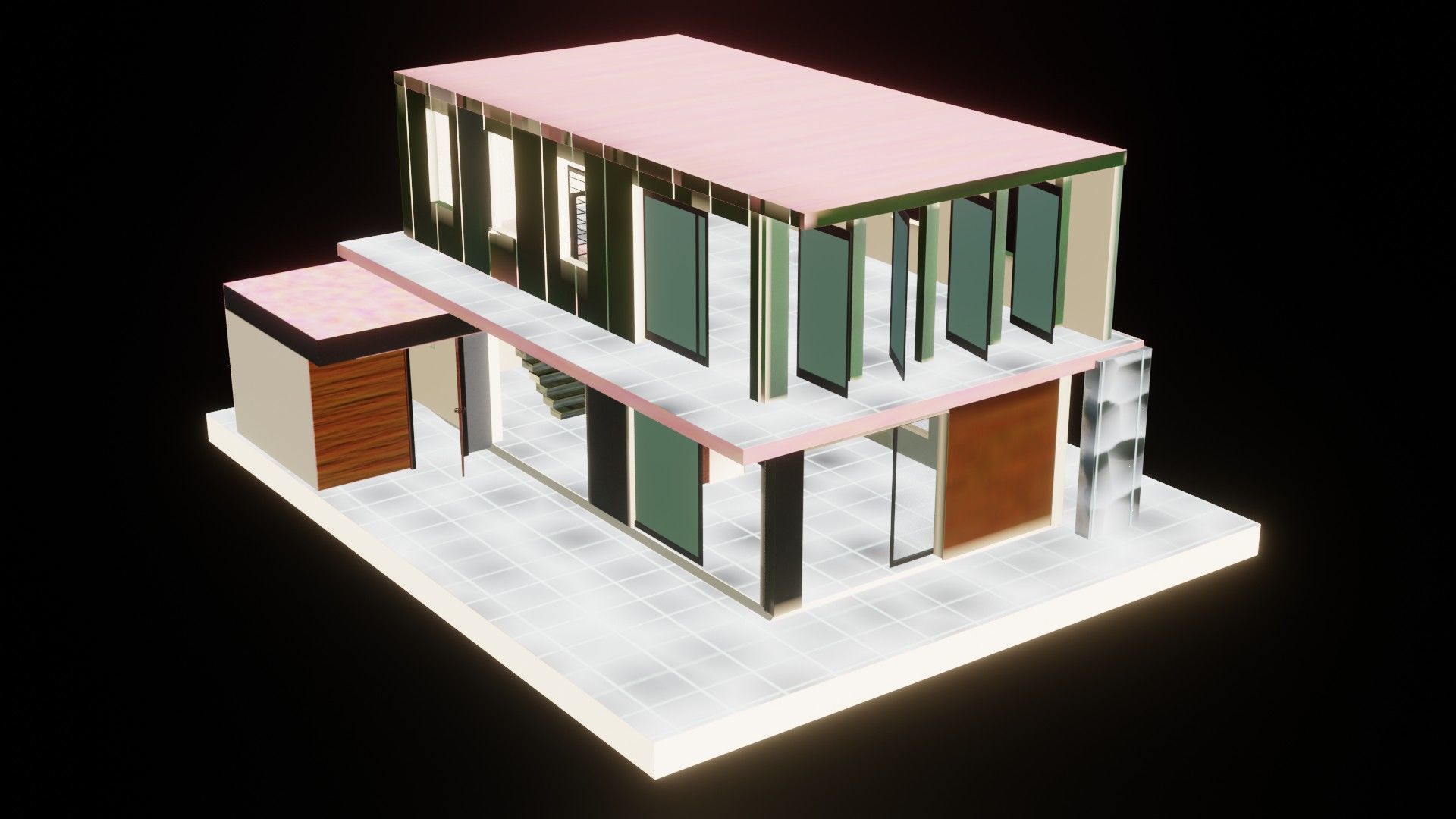 Modern Hotel Building 3D Model Low-poly 3D model_5