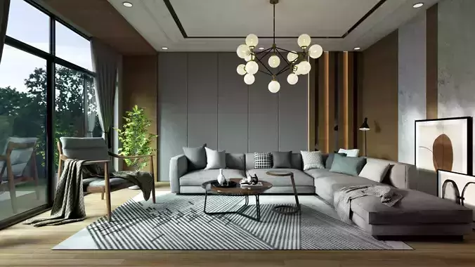 Living Space - SketchUp V-ray 