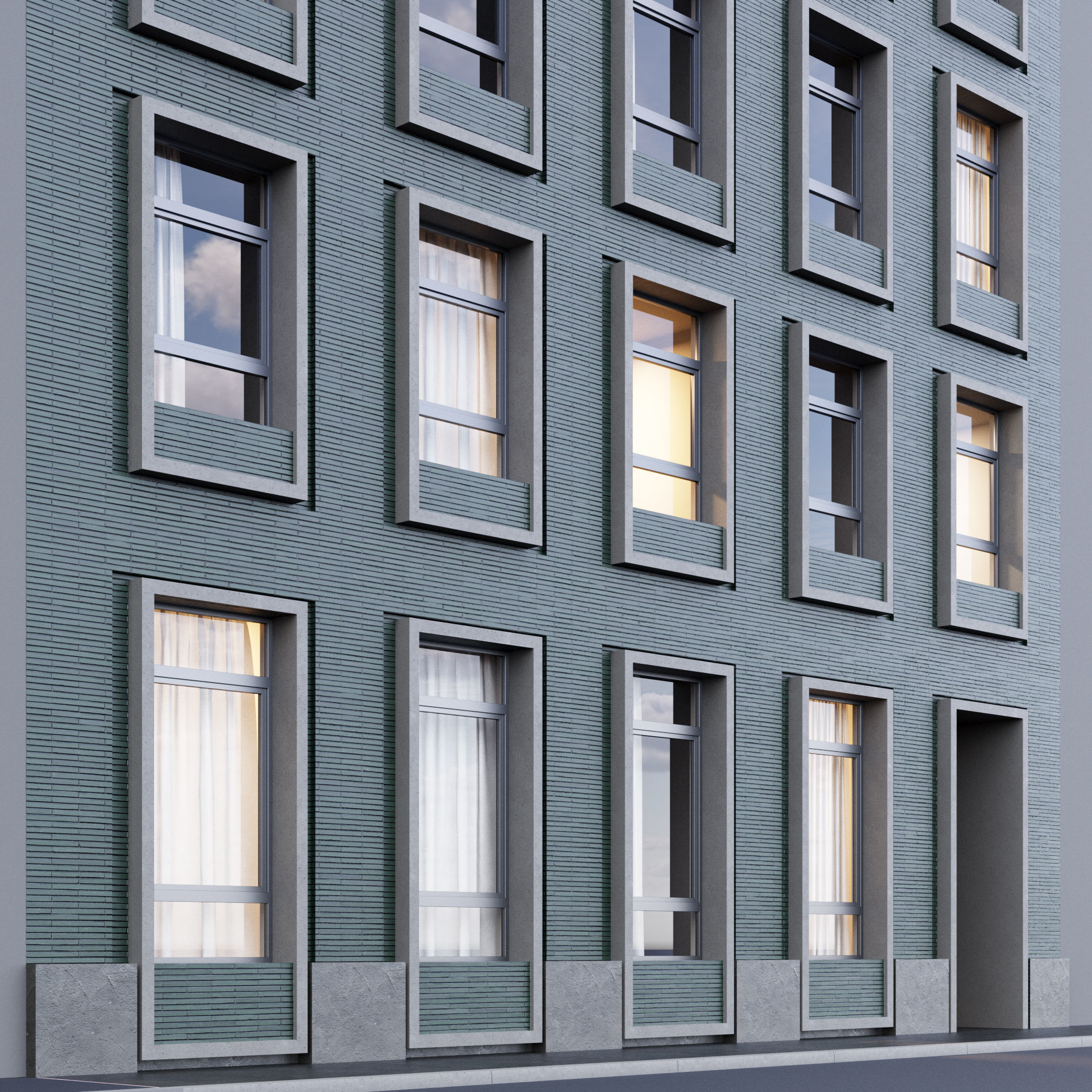 Modern building fasade 2 3D model_6