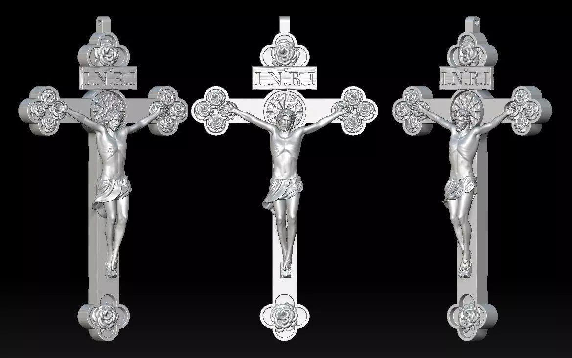 3D Printed Model of Jesus on the Cross with Pattern 3D print model_0