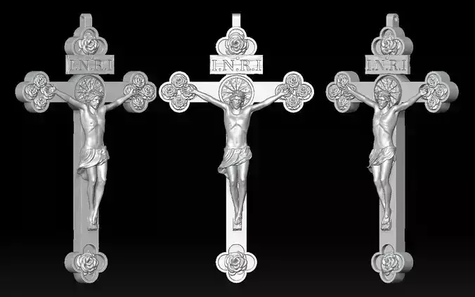 3D Printed Model of Jesus on the Cross with Pattern