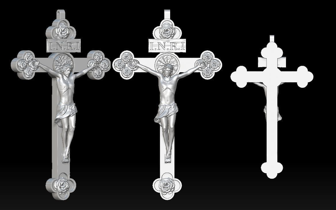 3D Printed Model of Jesus on the Cross with Pattern 3D print model_1