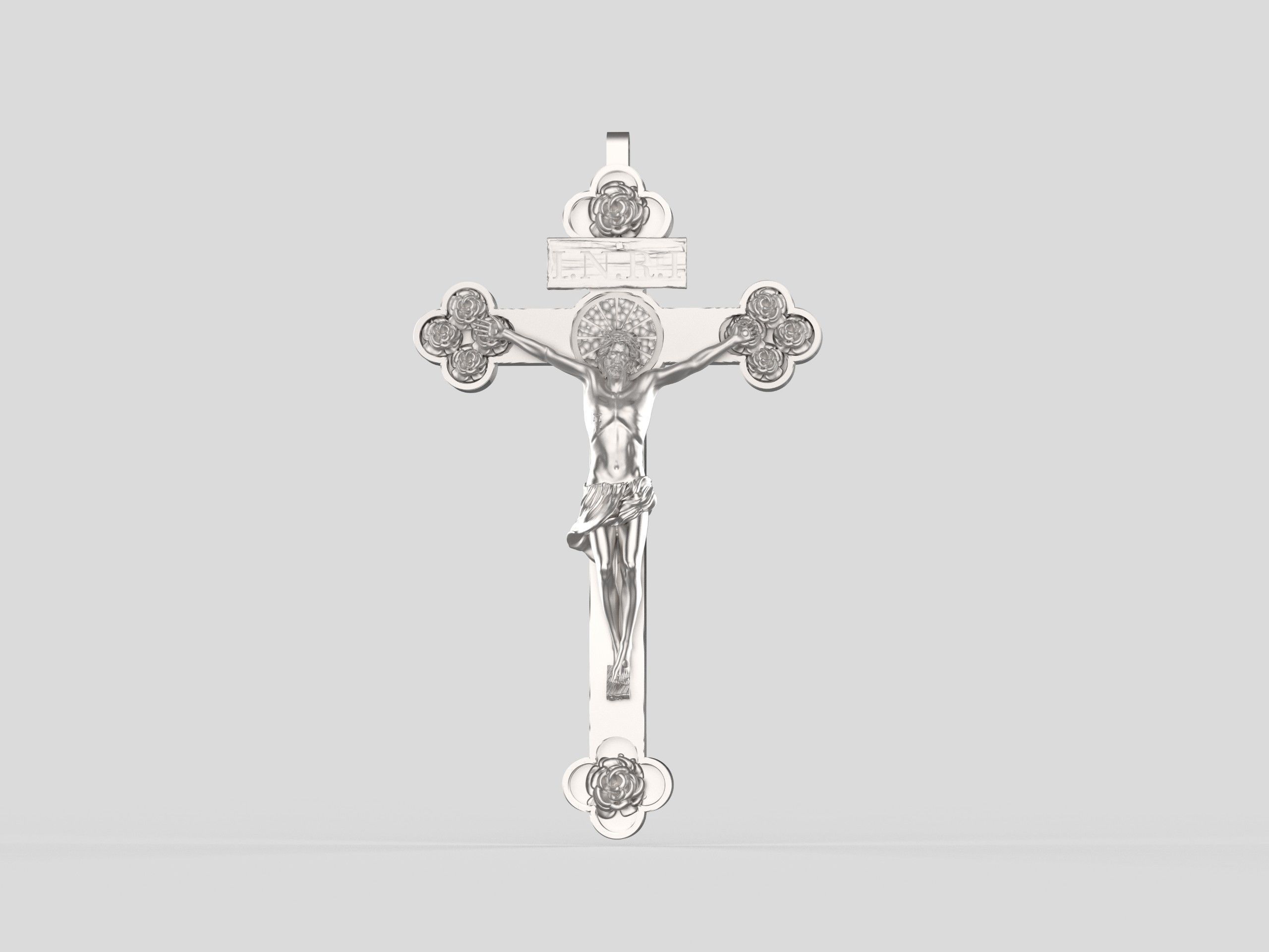 3D Printed Model of Jesus on the Cross with Pattern 3D print model_3