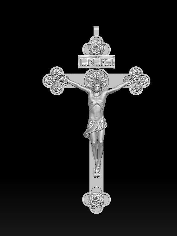 3D Printed Model of Jesus on the Cross with Pattern 3D print model_10