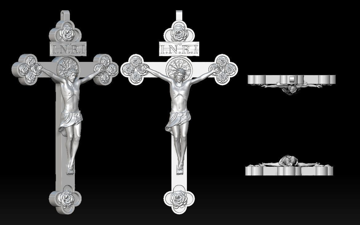 3D Printed Model of Jesus on the Cross with Pattern 3D print model_11
