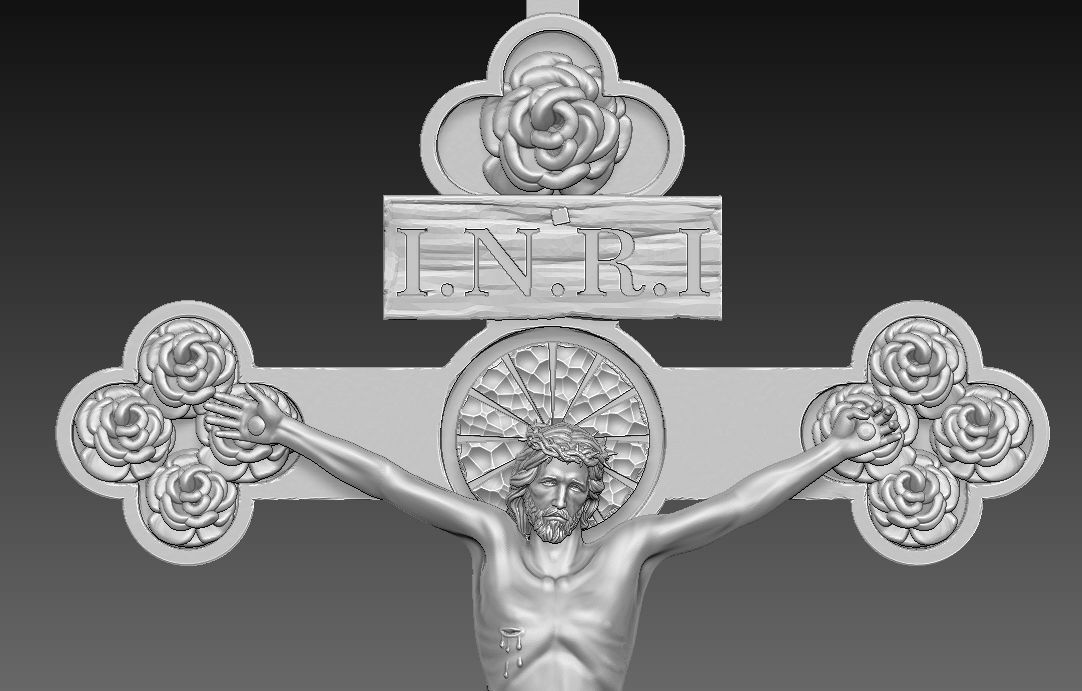 3D Printed Model of Jesus on the Cross with Pattern 3D print model_6