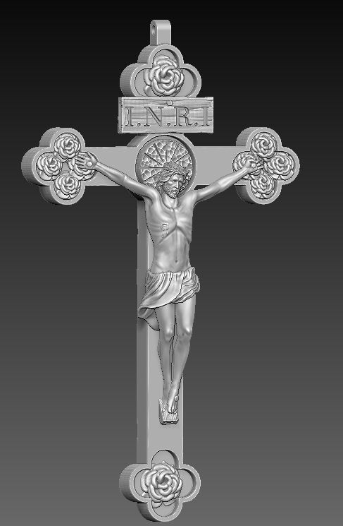 3D Printed Model of Jesus on the Cross with Pattern 3D print model_2