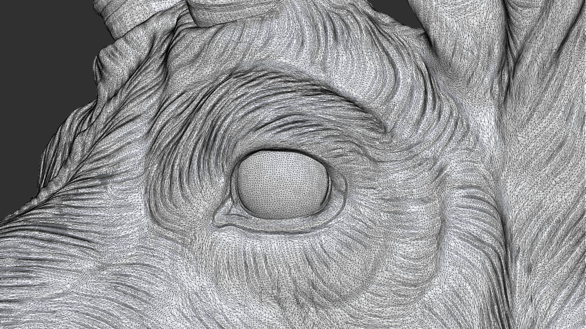 Alpine chamois bust 3D print model_22