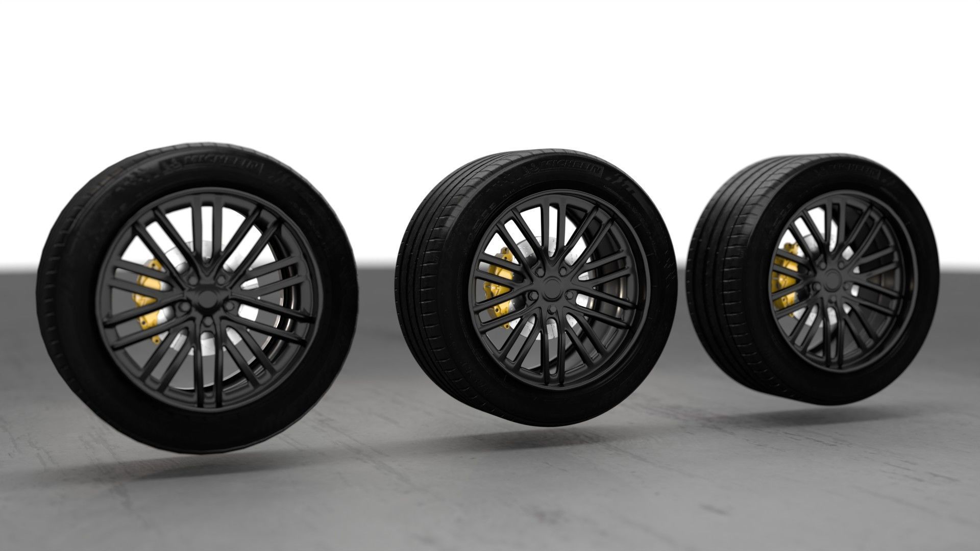 Realistic RIM and Tire 02 Subdivision ready 1K 2K 4K Low-poly 3D model_1