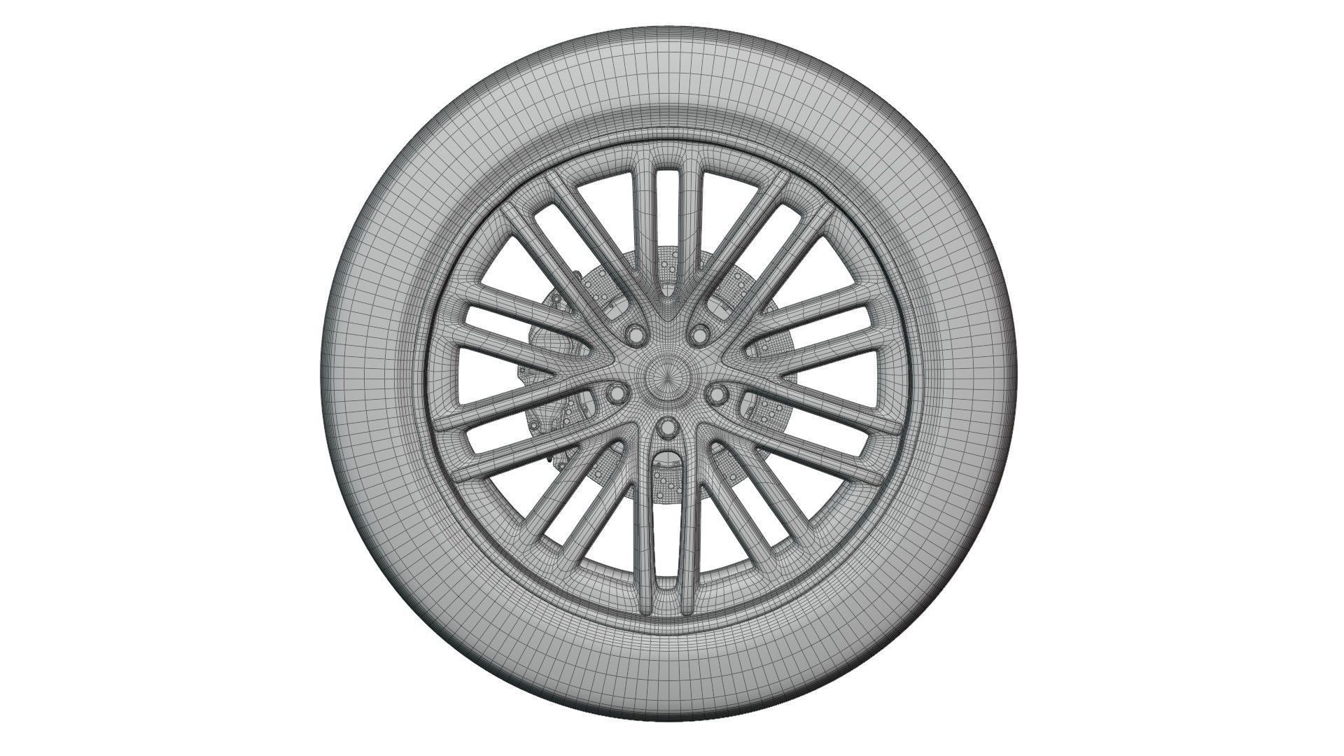 Realistic RIM and Tire 02 Subdivision ready 1K 2K 4K Low-poly 3D model_14
