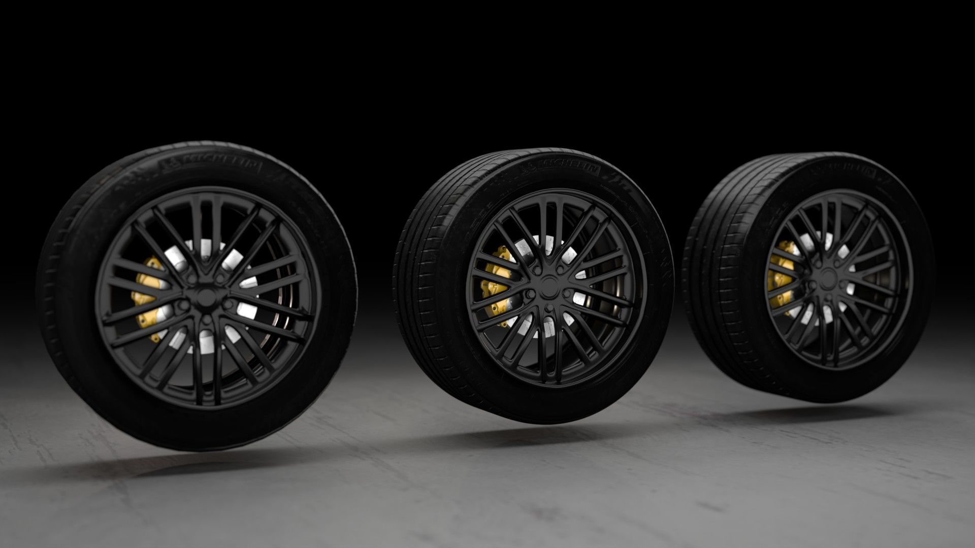 Realistic RIM and Tire 02 Subdivision ready 1K 2K 4K Low-poly 3D model_12