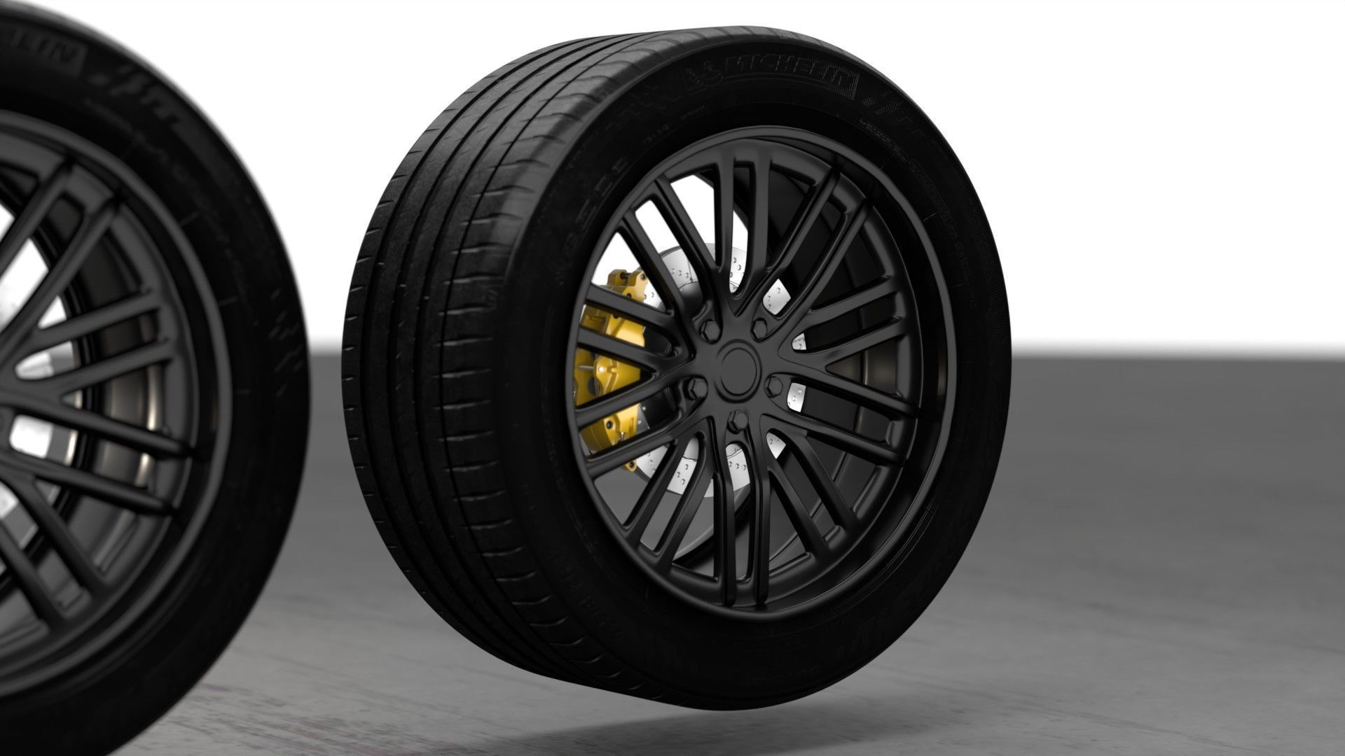 Realistic RIM and Tire 02 Subdivision ready 1K 2K 4K Low-poly 3D model_6