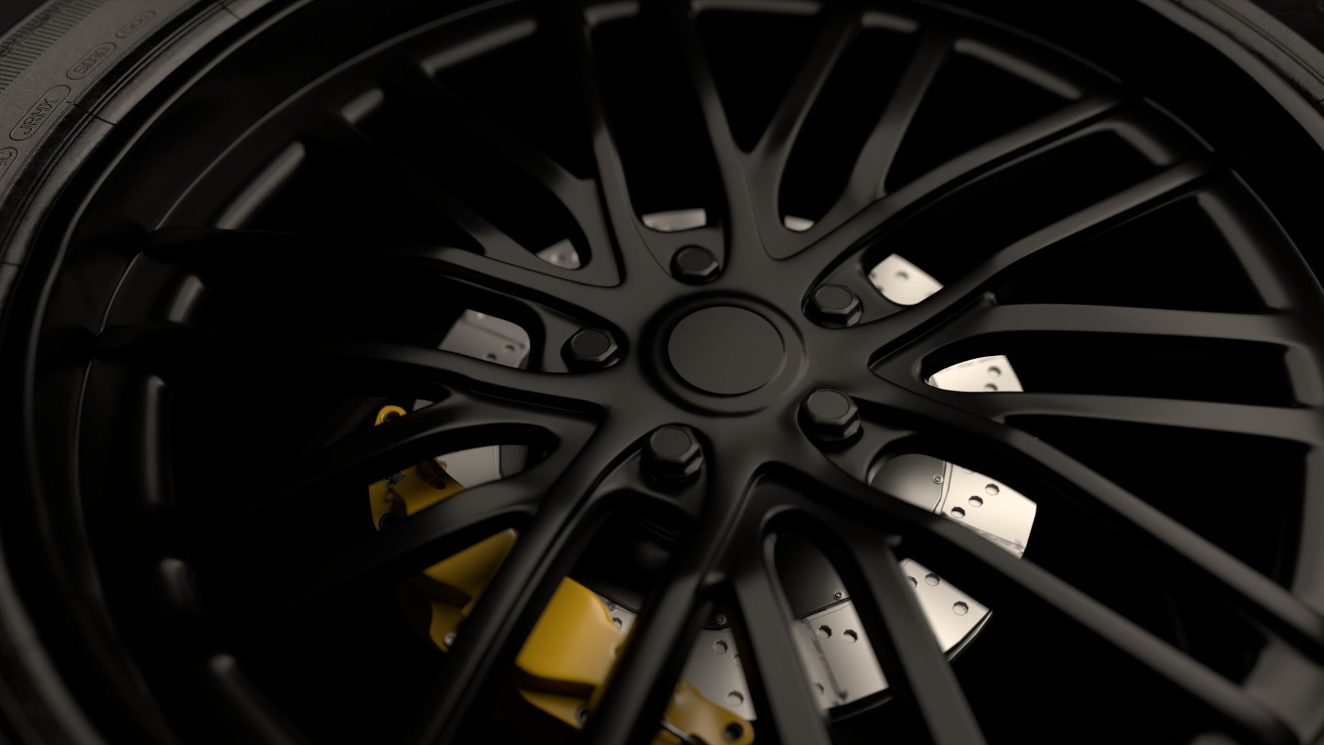 Realistic RIM and Tire 02 Subdivision ready 1K 2K 4K Low-poly 3D model_9