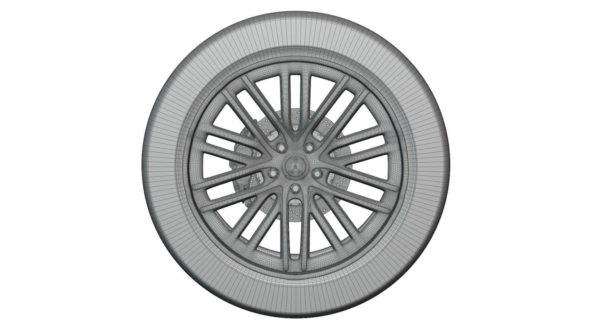 Realistic RIM and Tire 02 Subdivision ready 1K 2K 4K Low-poly 3D model_15