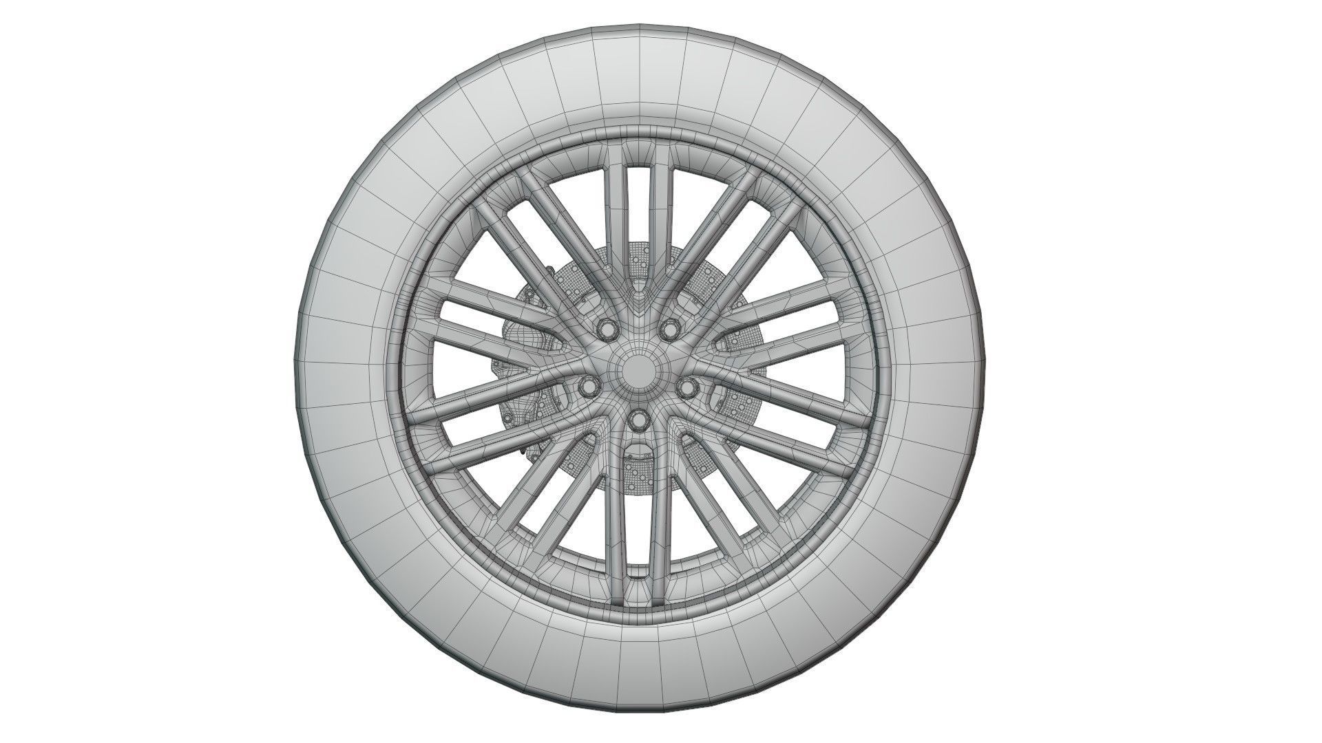 Realistic RIM and Tire 02 Subdivision ready 1K 2K 4K Low-poly 3D model_13