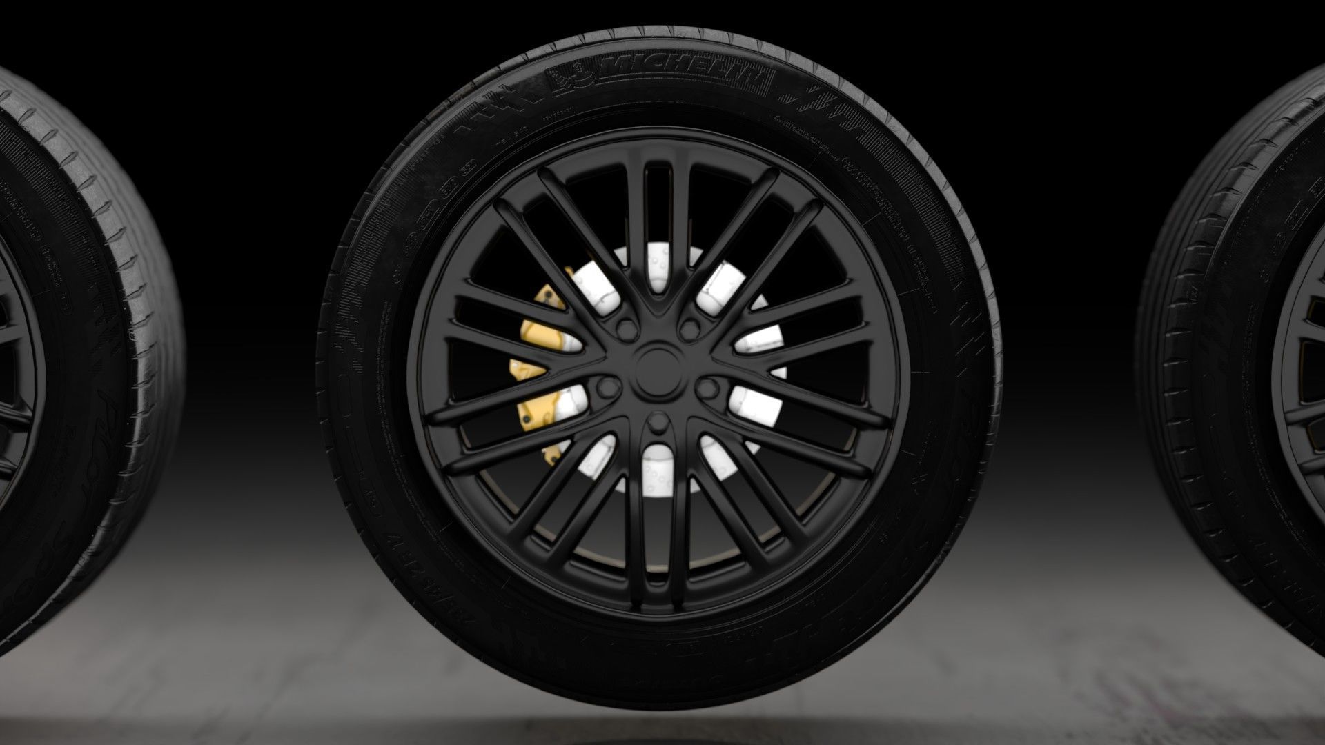 Realistic RIM and Tire 02 Subdivision ready 1K 2K 4K Low-poly 3D model_7