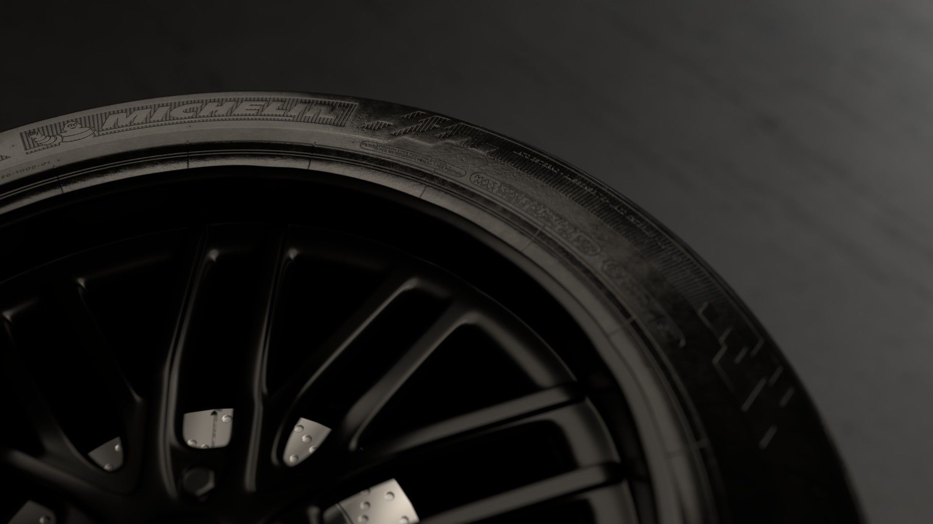 Realistic RIM and Tire 02 Subdivision ready 1K 2K 4K Low-poly 3D model_10