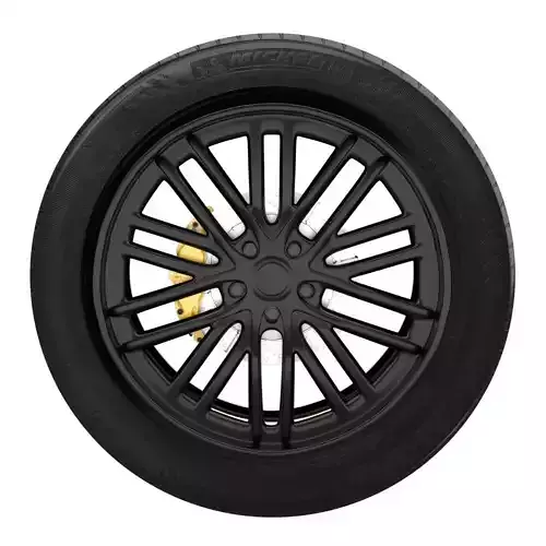 Realistic RIM and Tire 02 Subdivision ready 1K 2K 4K  Low-poly 3D model