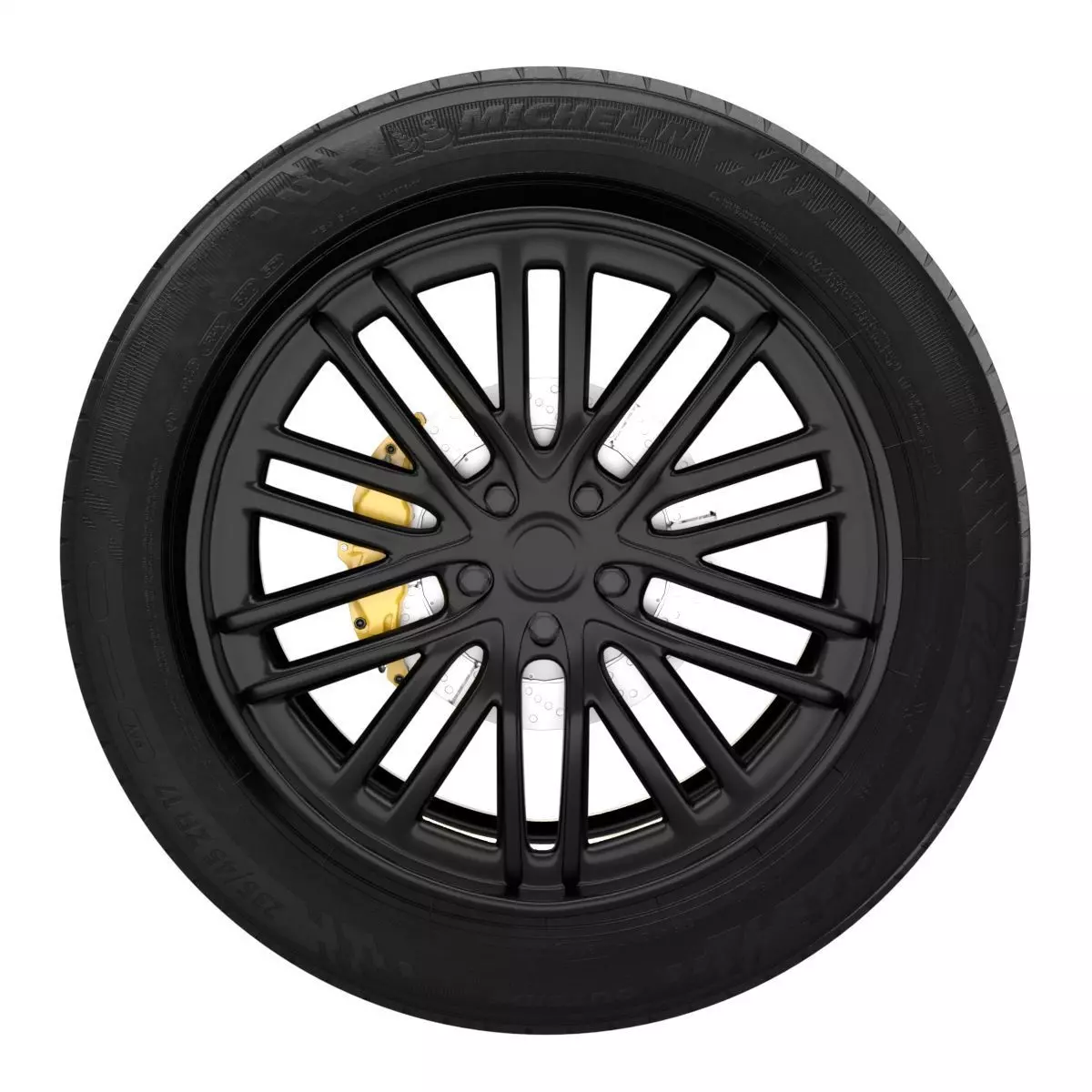 Realistic RIM and Tire 02 Subdivision ready 1K 2K 4K Low-poly 3D model_0