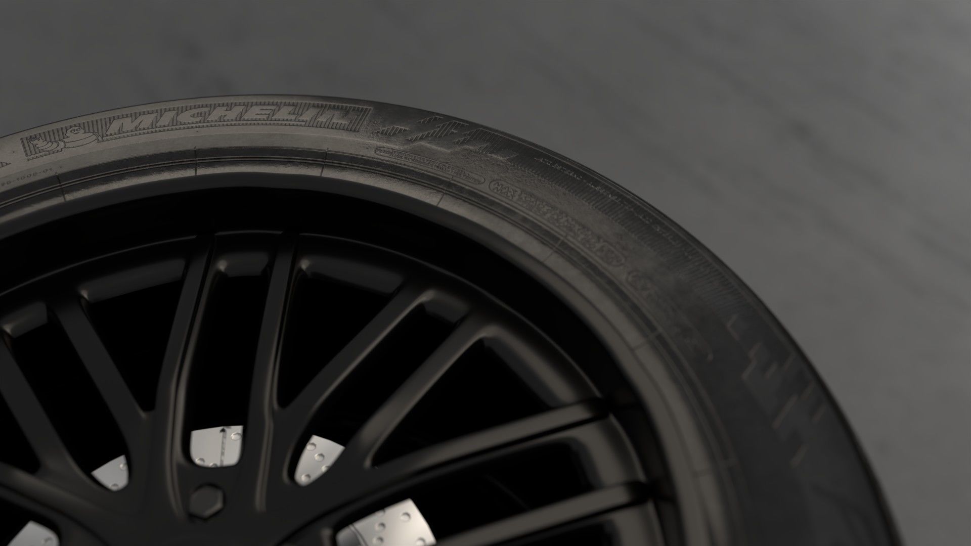 Realistic RIM and Tire 02 Subdivision ready 1K 2K 4K Low-poly 3D model_3