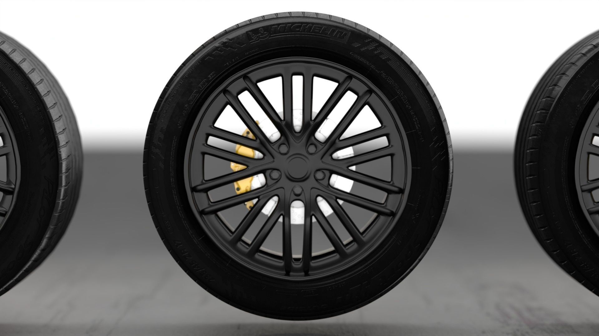 Realistic RIM and Tire 02 Subdivision ready 1K 2K 4K Low-poly 3D model_5