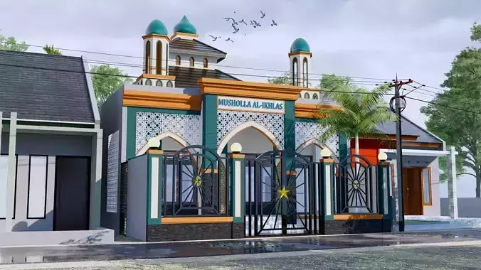 Colorfull Unique Modern Mosque Prayer Room For Mosleme