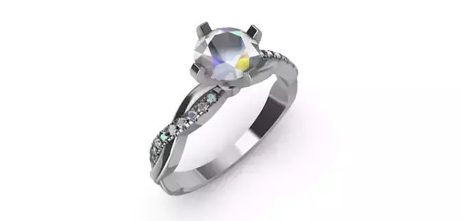 SOLITAIRE TWIST RING