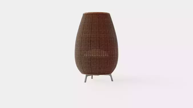 Rattan Beige Lamp Low-poly 3D model