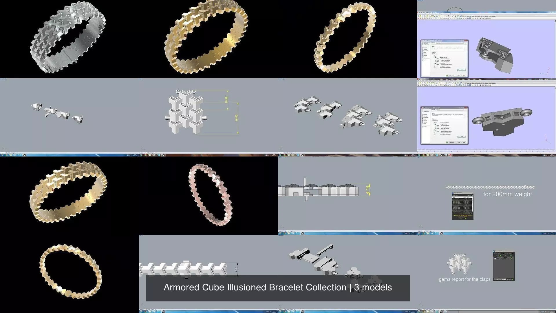 Armored Cube Illusioned Bracelet with diamond Collection _1