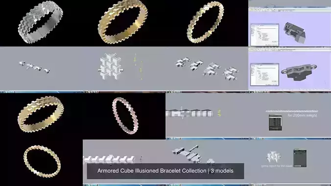 Armored Cube Illusioned Bracelet with diamond Collection