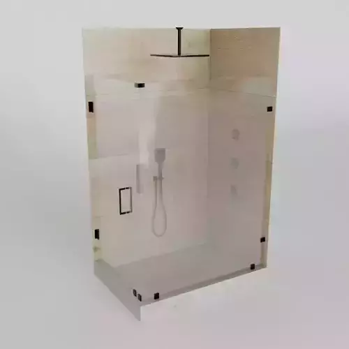Shower corner with glass door