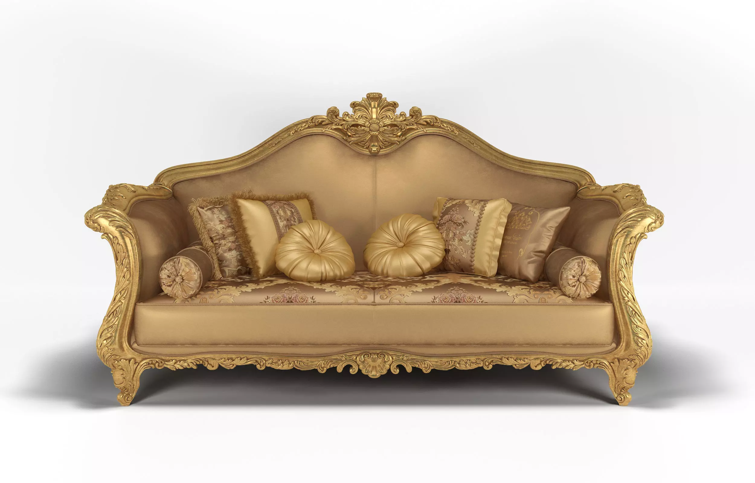 Beige fabric sofa by Modenese 3D model_0