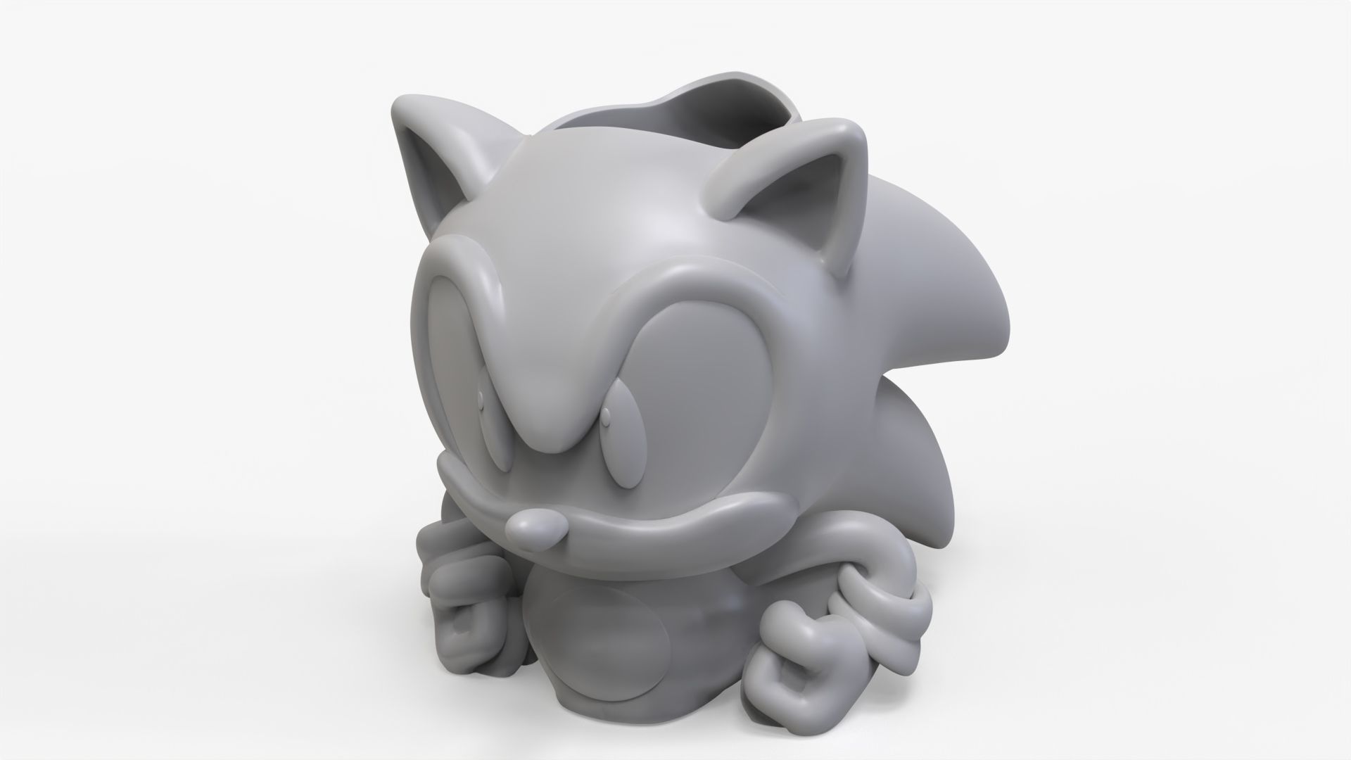 Sonic the Hedgehog Pencil Holder 3D print model_5
