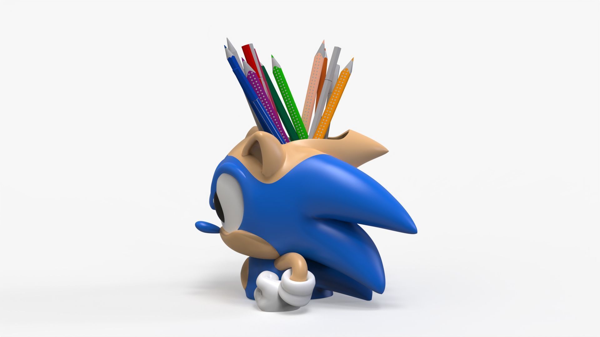Sonic the Hedgehog Pencil Holder 3D print model_8