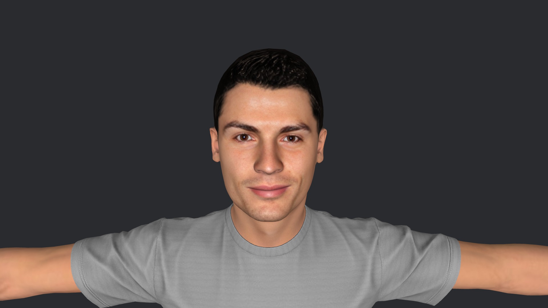 Cristiano Ronaldo Hyper Realistic Body Fully Rigged Character Low-poly 3D model_30