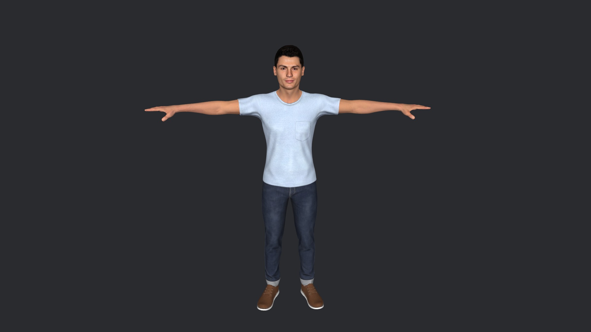 Cristiano Ronaldo Hyper Realistic Body Fully Rigged Character Low-poly 3D model_10
