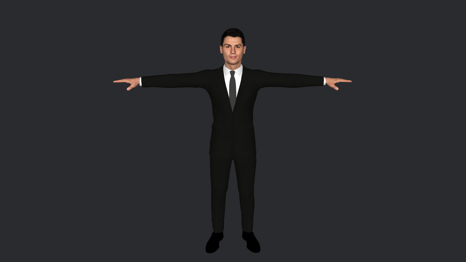 Cristiano Ronaldo Hyper Realistic Body Fully Rigged Character Low-poly 3D model_3