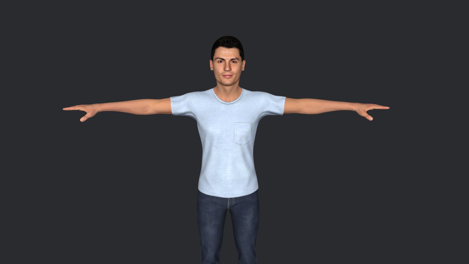 Cristiano Ronaldo Hyper Realistic Body Fully Rigged Character Low-poly 3D model_11