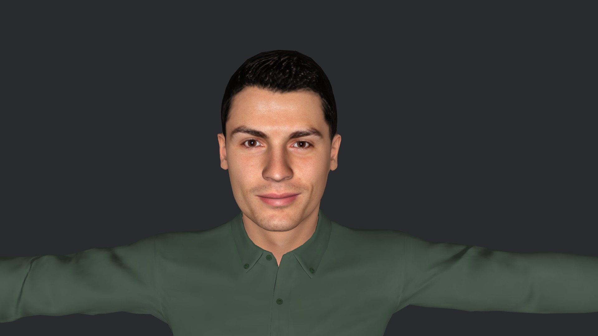 Cristiano Ronaldo Hyper Realistic Body Fully Rigged Character Low-poly 3D model_12